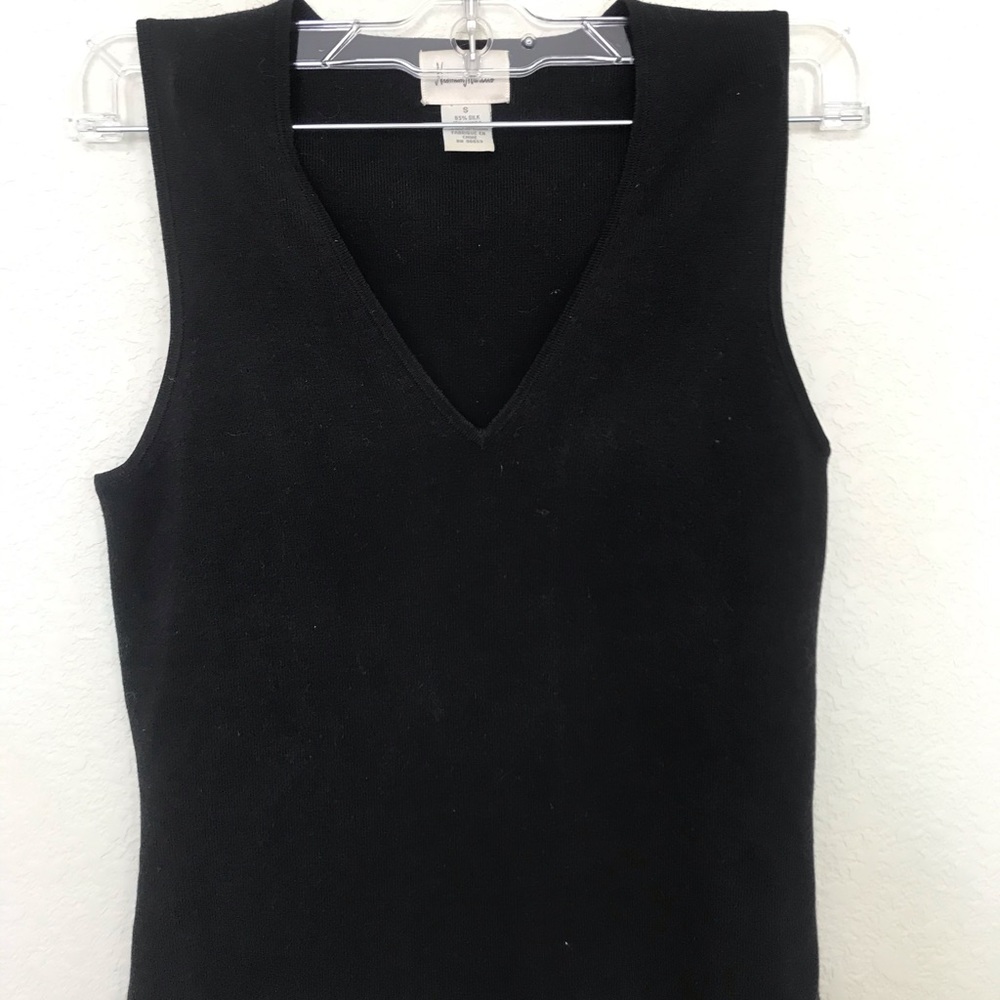 VINTAGE BLACK SILK CROP TANK